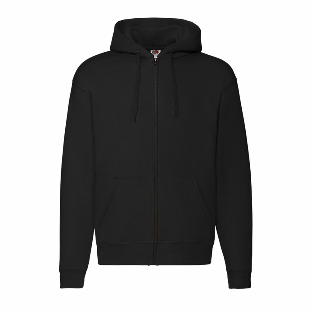 Чоловіче худі Fruit of the loom Premium Hooded Sweat Jacket Чорне