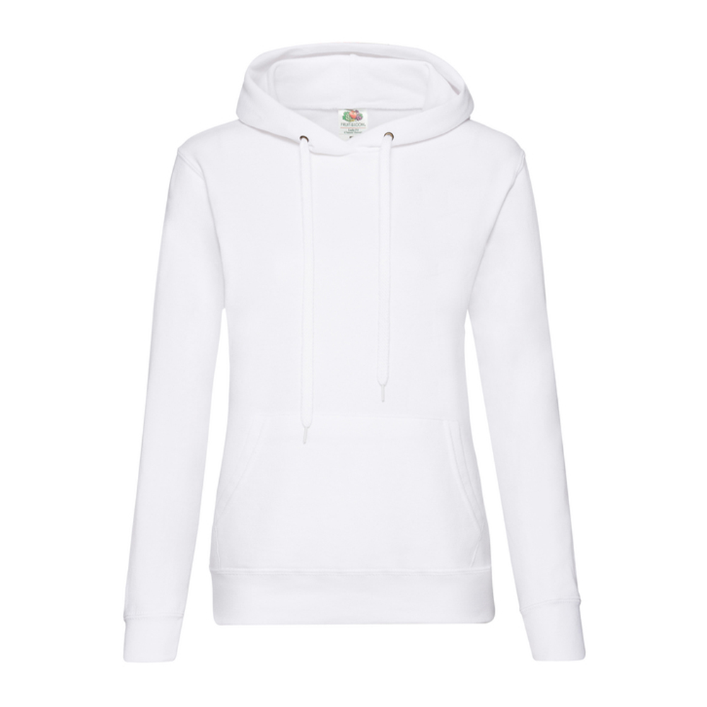 Жіноче худі Fruit of the loom Classic Hooded Sweat Біле