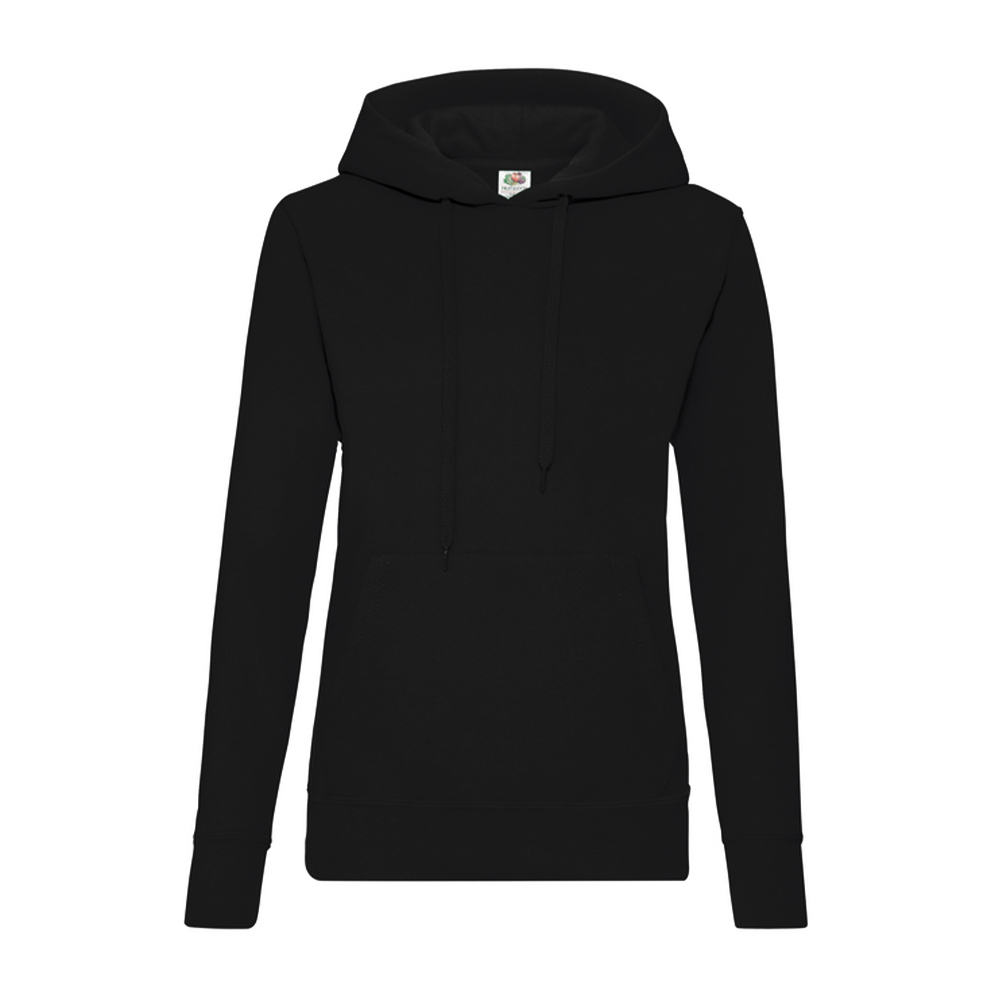 Жіноче худі Fruit of the loom Classic Hooded Sweat Чорне