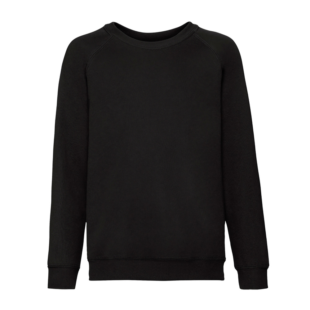 Дитячий реглан Fruit of the loom Classic Raglan Sweat Чорний