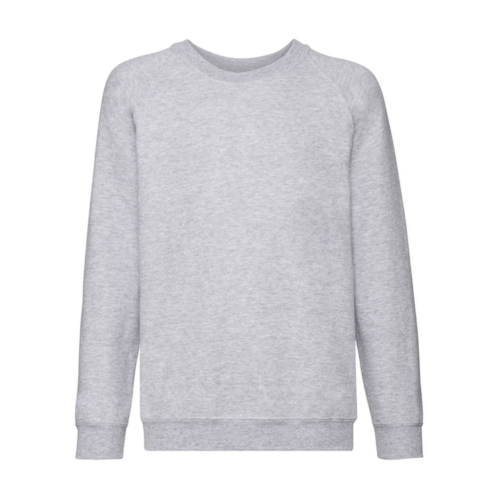 Дитячий реглан Fruit of the loom Classic Raglan Sweat Сірий меланж