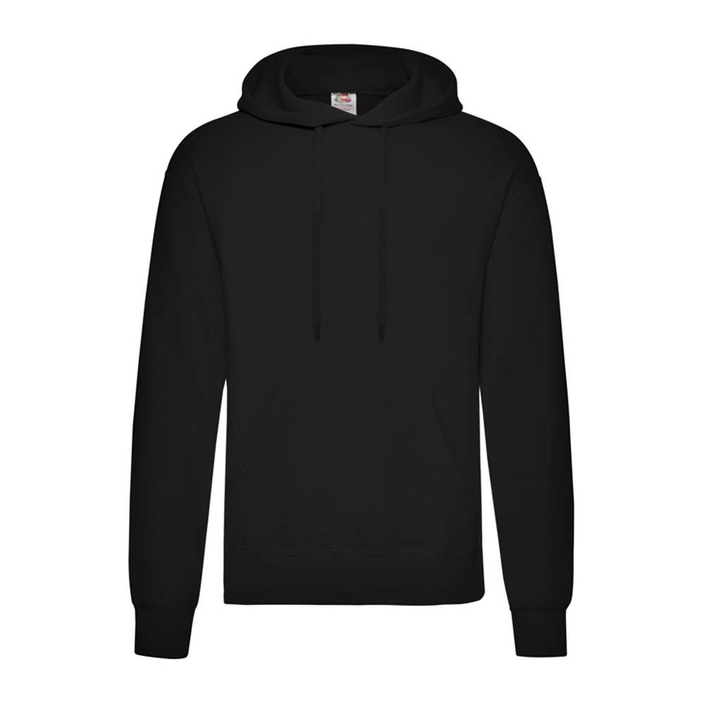 Чоловіче худі Fruit of the loom Classic Hooded Sweat Чорне