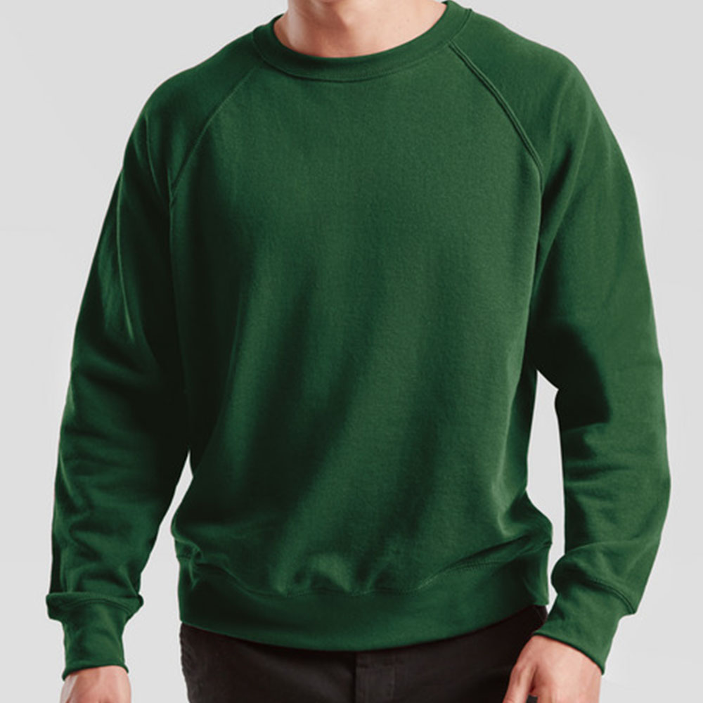 Чоловічий реглан Fruit of the loom Classic Raglan Sweat Темно-зелений