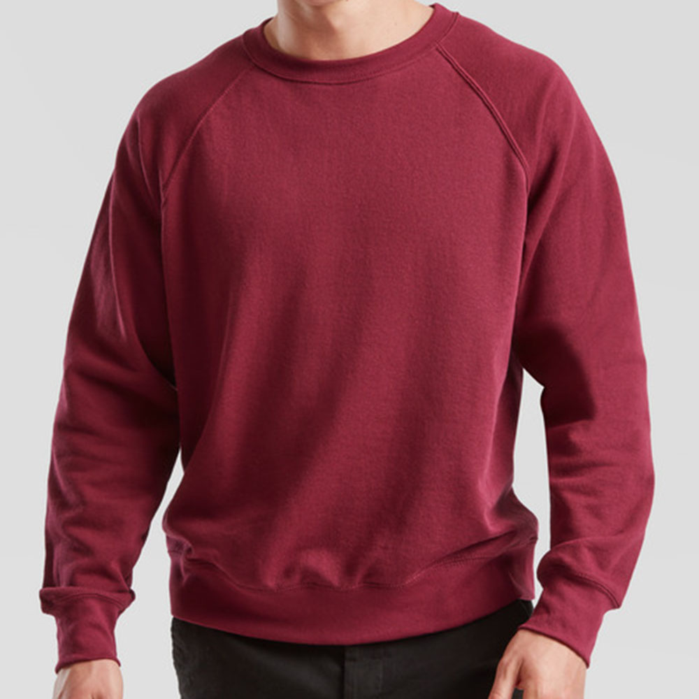 Чоловічий реглан Fruit of the loom Classic Raglan Sweat Бордовий