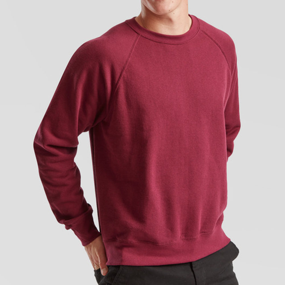 Чоловічий реглан Fruit of the loom Classic Raglan Sweat Бордовий - Зображення 3