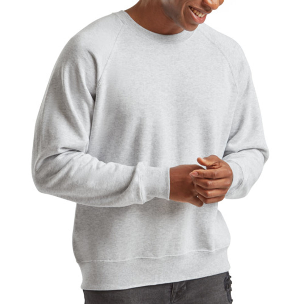 Чоловічий реглан Fruit of the loom Classic Raglan Sweat Сірий меланж