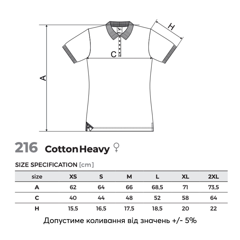 Жіноча поло Malfini Cotton Heavy Сірий меланж - Зображення 2