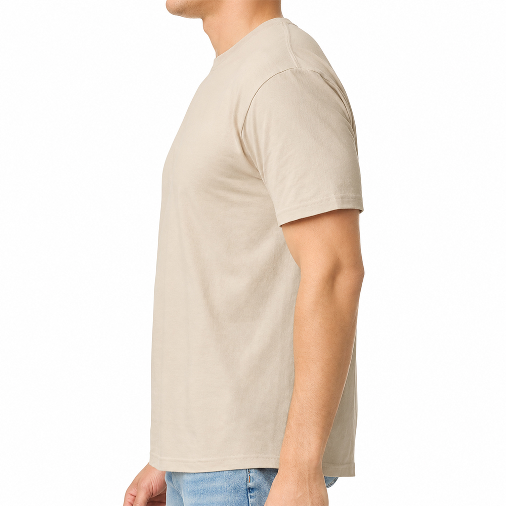 Чоловіча футболка Gildan Light Cotton бежева - Зображення 4